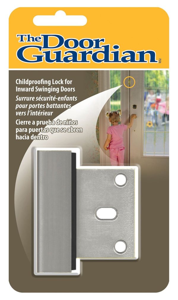 Child Proof Lock for Inwards Swinging Door, Satin Chrome D3505