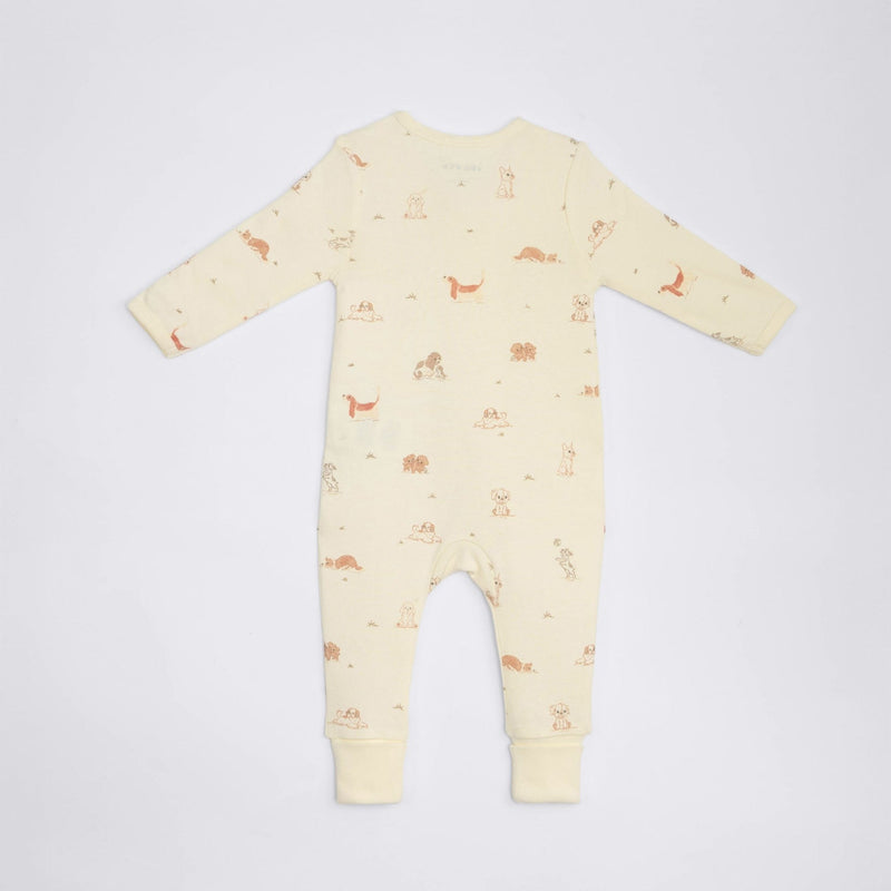Dog Print Premium Organic Cotton Play and Grow Rib Foot Zippy, Various Sizes G1442