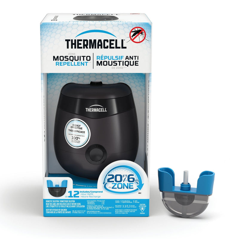 E-ZoneGuard Patio Rechargeable Mosquito Repeller with 12-Hr Refill and 5.5-Hr Battery, Charcoal Y7496