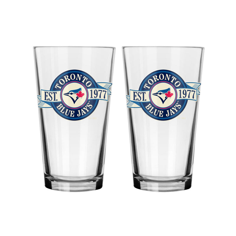 Pint Drinking Glass Set For Baseball Fans/Collectors, 16-oz, 2-pk H6221