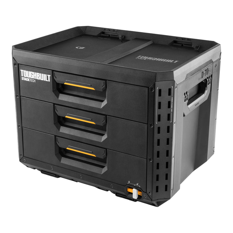 XL 3-Drawer Auto-Locking Portable Modular Tool Box, Black D5108
