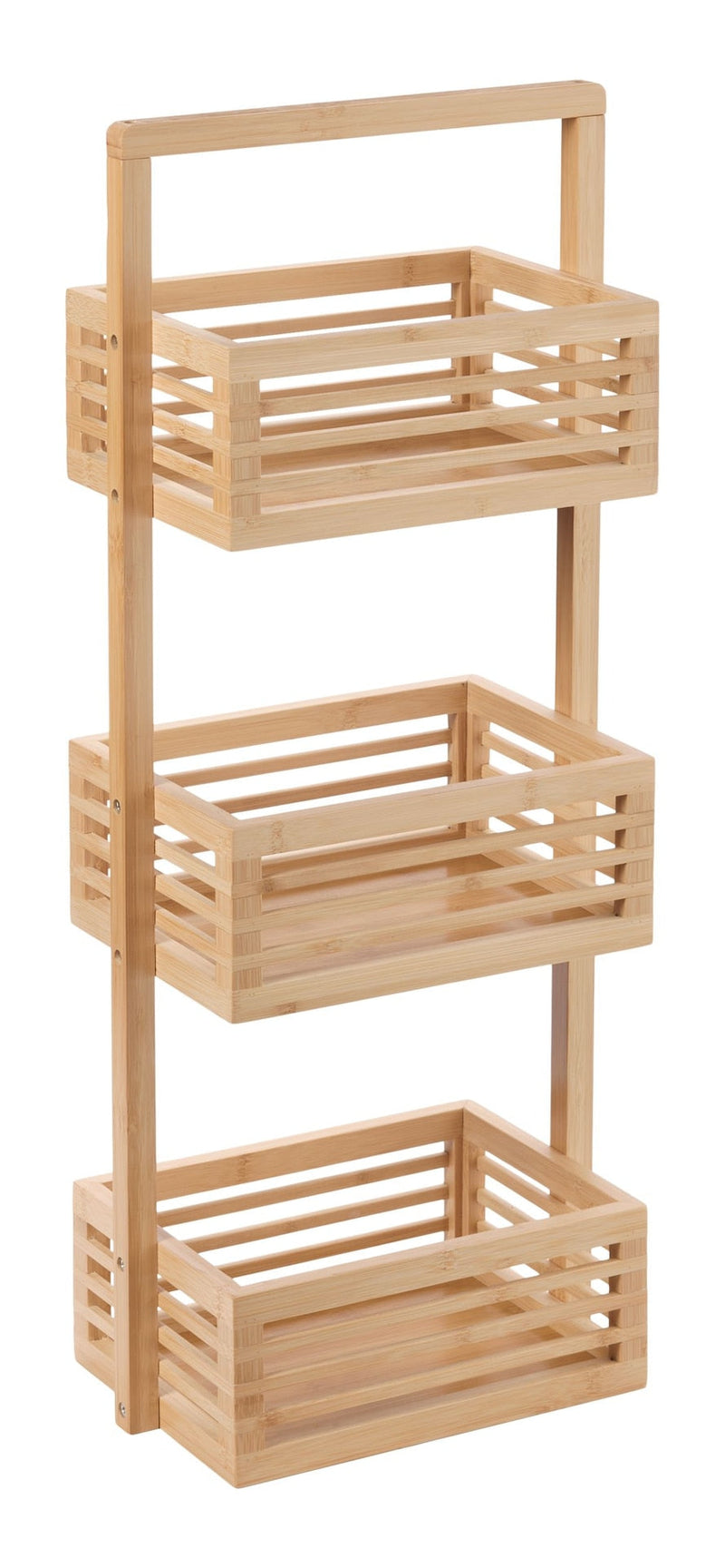 3-Tier Bamboo Basket Organizer for Bathroom Storage V4519