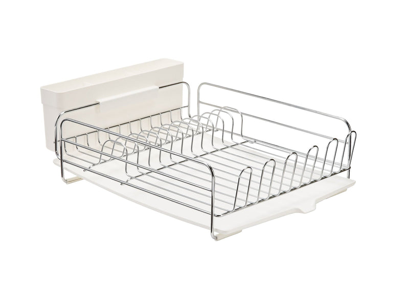 Alpha Chrome Dish Drying Rack with Cutlery Holder & Drainboard, 13 x 19.3-in R8368