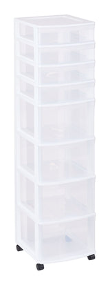 Clear 8-Drawer Storage Tower