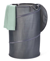 Comfort Collapsible Laundry Hamper with Zip Closure, Grey