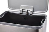 Wide Stainless Steel Rectangular Step Garbage Can with Slow Close Lid, 30-L