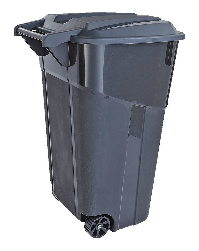 Plastic Rectangular Wheeled Outdoor Garbage Can, Black, 121-L (32 US gal) S2740