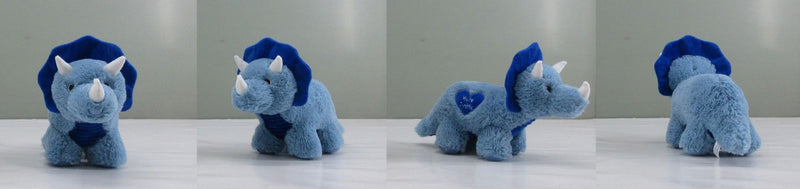 Valentine's Day Blue Plush Dinosaur Stuffed Toy Gift, 14.5-in Z676