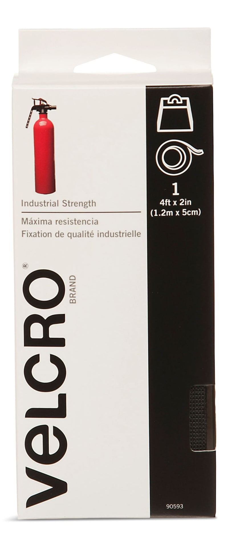 Hook-and-loop Industrial Strength Tape with Heavy Duty Adhesive, 4-ft x 2-in, 1-pk X2401