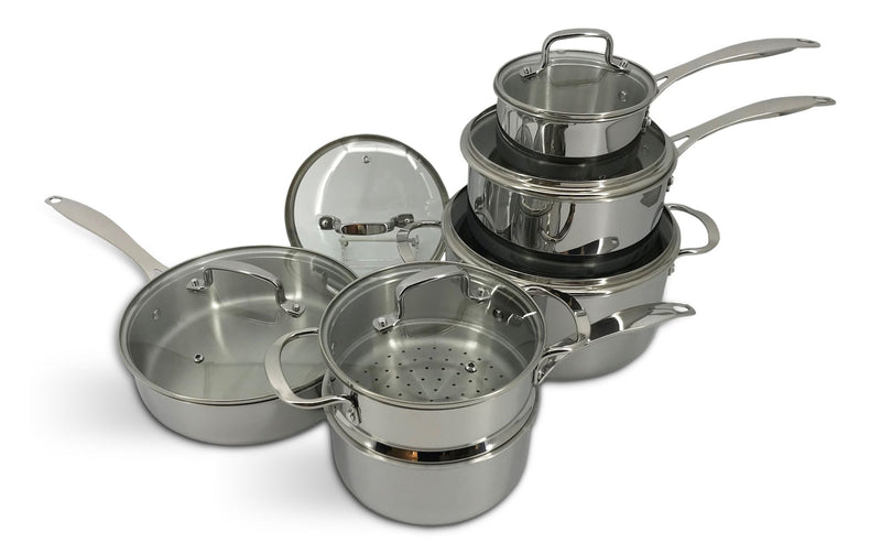 Elite Series 3-Ply Clad Stainless Cookware Set, Oven Safe U7634