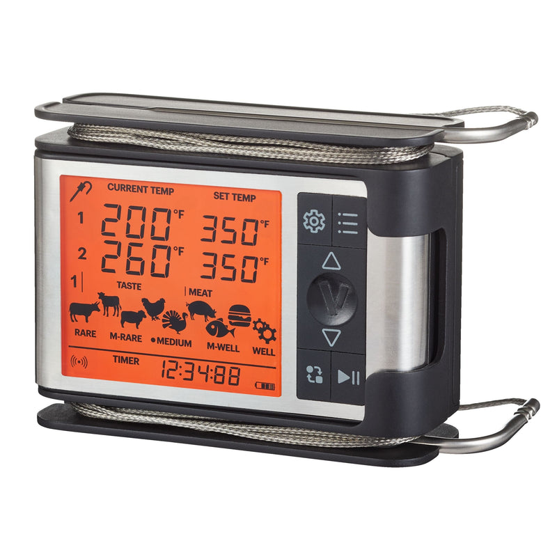 Wireless Remote BBQ Food & Meat Thermometer with Stainless Steel Probes I6214