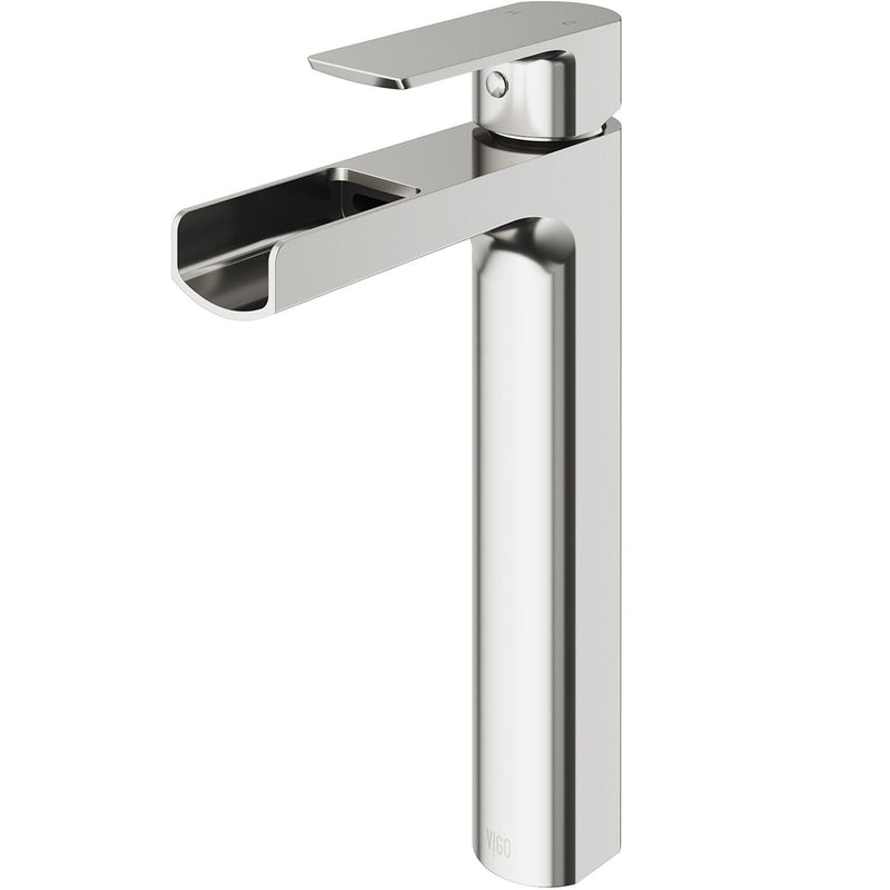 Amada 11-in Brushed Nickel Vessel Bathroom Faucet I6680