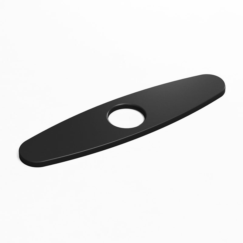 Kitchen Sink Faucet Hole Cover Deck Plate For 1 or 3 Hole, Matte Black, 10-in N4424