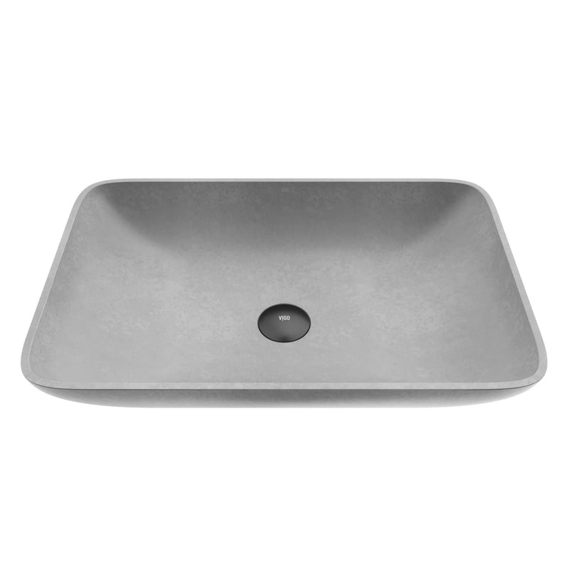 Lorca Gothic 22x15-in Deep Grey Bathroom Sink/Basin with Rectangular Vessel M7876