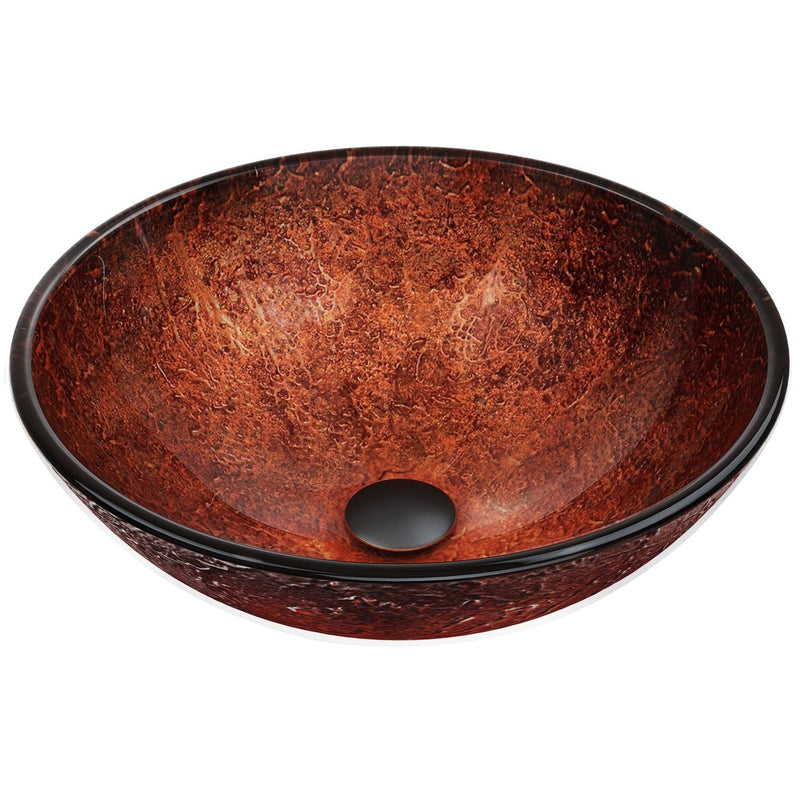 Mahogany Moon Glass Vessel Bathroom Sink Y2337