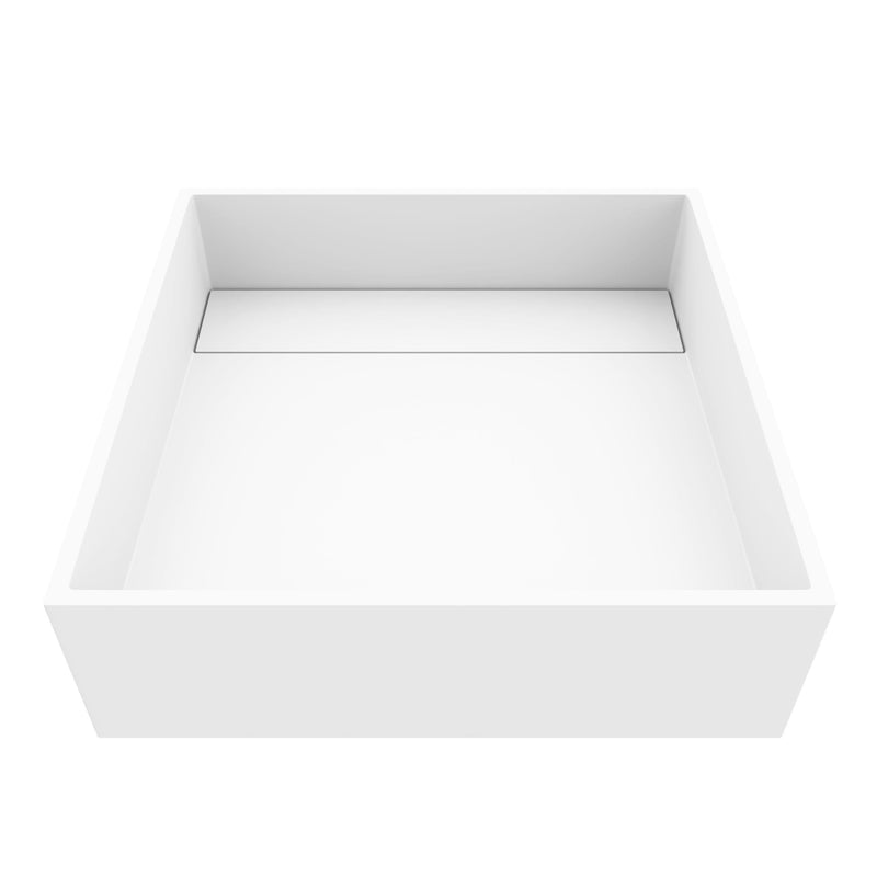 Montauk 15x15-in Deep White Bathroom Sink/Basin with Rectangular Vessel B5960