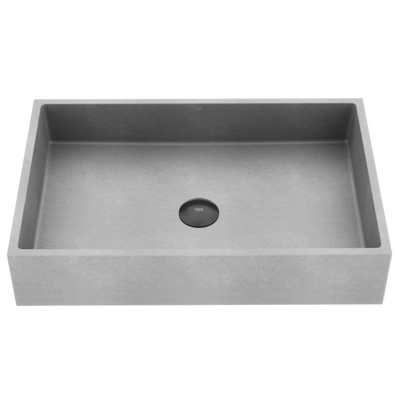 Orvieto Gothic 24x15-in Deep Grey Bathroom Sink/Basin with Rectangular Vessel H9074