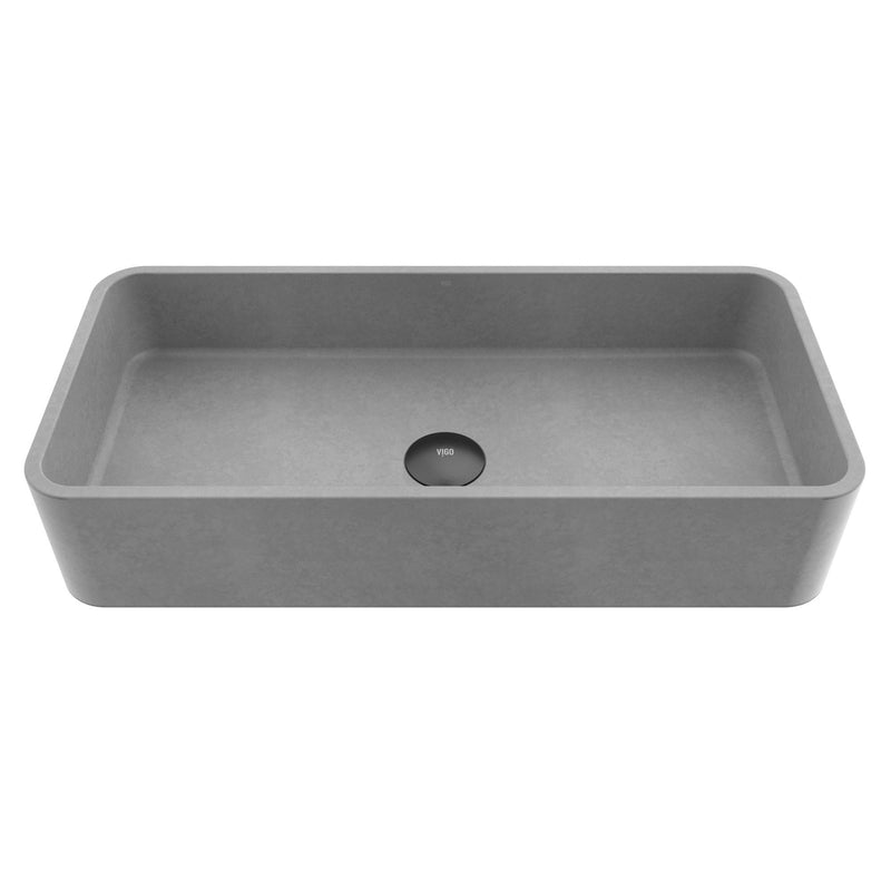 Palazzo Gothic 24x11-in Deep Grey Bathroom Sink/Basin with Rectangular Vessel K4055