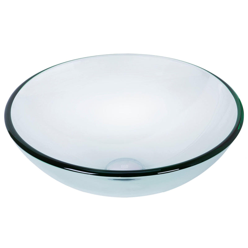 Round Glass Vessel Bathroom Sink/Basin with Repellent Seal Coating, Crystalline C6079