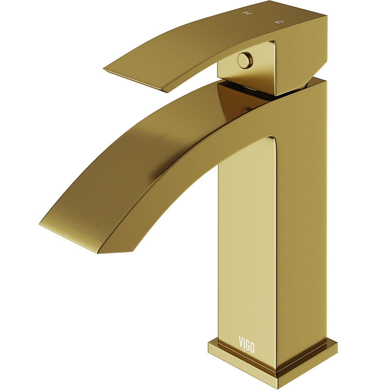 Satro Single Handle Single Hole Bathroom Sink Faucet, WaterSense Certified, Matte Gold T9983