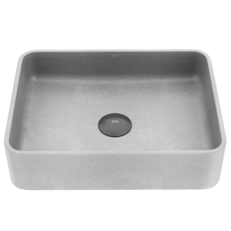 Segovia Gothic 16x12-in Deep Grey Bathroom Sink/Basin with Rectangular Vessel W5558