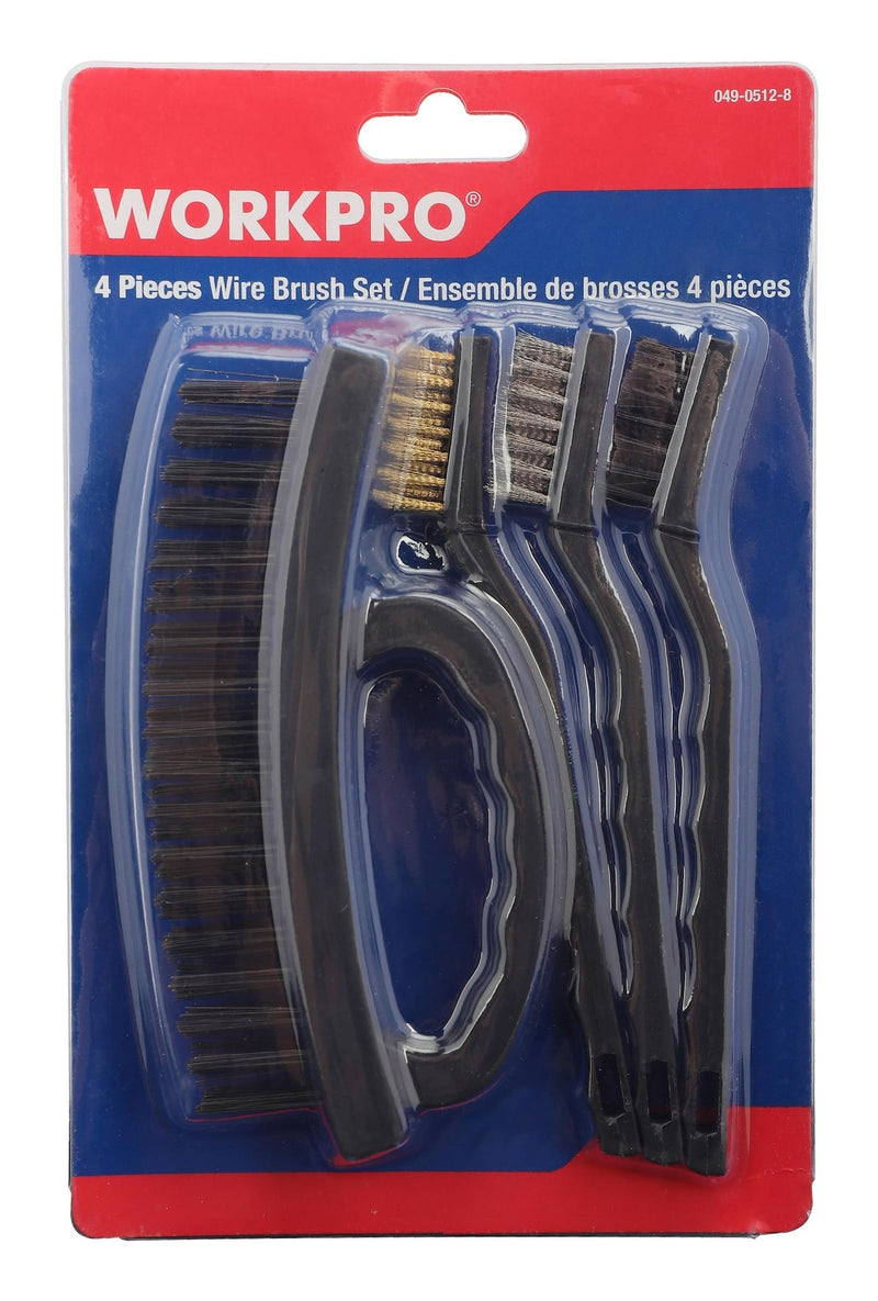 Carbon Steel Wire Cleaning Brush Set, Removes Paint, Rust & Dirt From Metal, 4-pc F1488