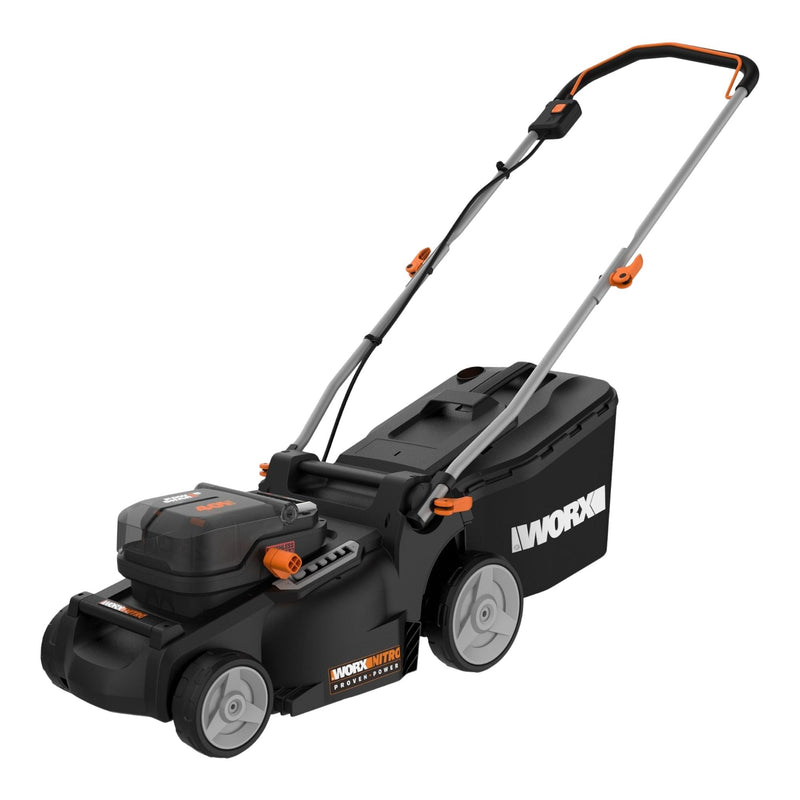 WG737 Nitro 40V PowerShare 2-in-1 Brushless Cordless Push Poly Mower, 16-in with (2) PowerShare Pro 4.0Ah Batteries F8280