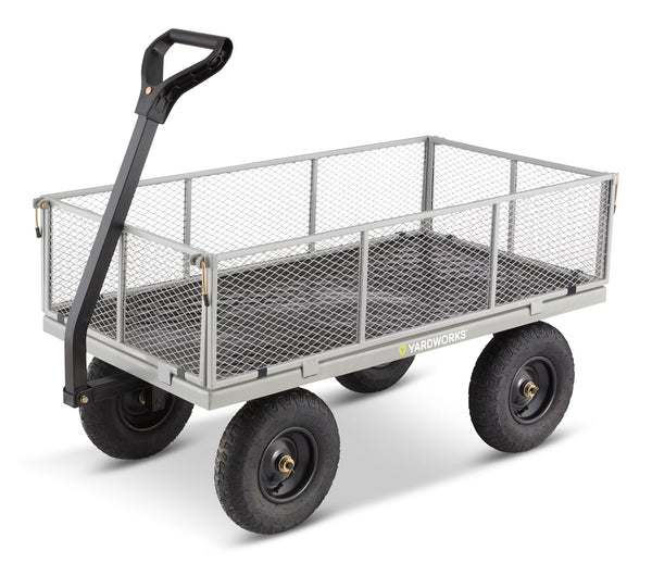 Steel Tray 4-Wheel Mesh Garden/Yard Cart with Removable Sides, 1200-lb X8310