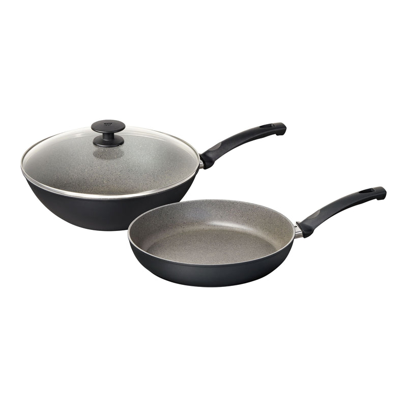 3-Piece Frying Set with 28-cm Frypan and 30-cm Wok N7796